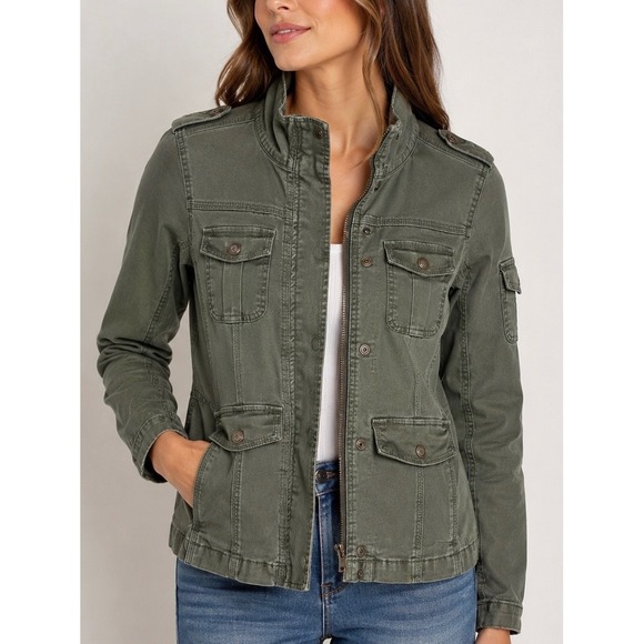 Kensie Jackets & Blazers - Kensie Jeans Olive Military Utility Jacket Size Small Cotton Stretch